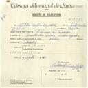 Registo de velocípede de marca Flecha, com o nº 4778, em nome de Aristides Martins Batista, morador em Quinta das Lopas, Cacém.