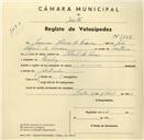 Registo de velocípede com o nº 3605, em nome de Joaquim Pereira da Fonseca, morador em Queluz.