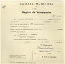 Registo de velocípede de marca Cicles R.P., com o nº 2636, em nome de António dos Santos, morador em Pero Pinheiro.