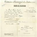 Registo de velocípede de marca Origan, com o nº 4629, em nome de Raul Pereira Duarte, morador em Pero Pinheiro.