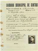 Registo de matricula de velocipedista em nome de Augusto Alves, morador em Vale de Lobos, com o nº de inscrição 1113.