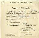 Registo de velocípede de marca Colúmbia, com o nº 3202, em nome de Artur José de Pinho, morador em Sintra.