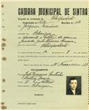 Registo de matricula de velocipedista em nome de Joaquim Francisco, morador em Rebanque, com o nº de inscrição 1621.
