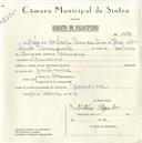 Registo de velocípede com o nº 5688, em nome de Alfredo dos Santos Clemente, morador em Carrascal.