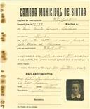 Registo de matricula de velocipedista em nome de Maria Amélia Macieira Condeixa, moradora na Rinchoa, com o nº de inscrição 2688.