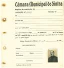 Registo de matricula de cocheiro profissional em nome desconhecido, morador em [...], com o nº de inscrição 1061.