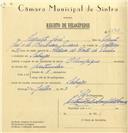 Registo de velocípede com o nº 6536, em nome de Augusto José, morador em Sabugo.