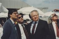 Mário soares, Presidente da República Portuguesa, e Rui Silva, Presidente da Câmara Municipal de Sintra, na comemoração do aniversário da Base Aérea n.º 1 de Sintra.