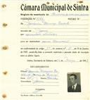 Registo de matricula de carroceiro de 2 ou mais animais em nome de Joaquim Domingos Bordalo, morador em Janas, com o nº de inscrição 2188.