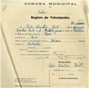 Registo de velocípede de marca Alcyon, com o nº 501, em nome de Pedro Sebastião Farto, morador em Fação.