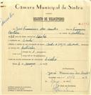 Registo de velocípede de marca Saches, com o nº 6942, em nome de José Francisco dos Santos, morador em Linhó.