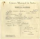 Registo de velocípede de marca Mavic, com o nº 10100, em nome de Jorge António Antunes, morador em Bolembre.