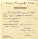 Registo de velocípede com o nº 7799, em nome de Luís Casinhas Dias, morador em Arneiro dos Marinheiros.