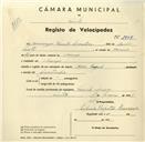 Registo de velocípede com o nº 3505, em nome de Domingos Santos Monteiro, morador em Anços.