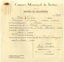 Registo de velocípede de marca Cicles Pombal, com o nº 9797, em nome de Ilídio Pinheiro, morador em Quinta do Olival, Carenque.