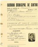 Registo de matricula de velocipedista em nome de Joaquim Maria Lucas, morador em Dabeja, com o nº de inscrição 2149.