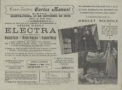 Programa do filme "Electra" realizado por Dudley Nichols, com a participação de Rosalind Russel, Michael Redgrave e Raymond Massey. 