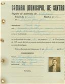Registo de matricula de velocipedista em nome de Francisco Garcia Júnior, morador na Penha Longa, com o nº de inscrição 1139.