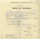 Registo de velocípede de marca Champion, com o nº 3573, em nome de Fernando Adrião Gonçalves, morador em Alpolentim.