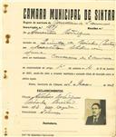 Registo de matricula de carroceiro 2 animais em nome de Amândio Rodrigues, morador na Quinta de Boialvo, com o nº de inscrição 1599.