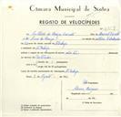 Registo de velocípede com o nº 9159, em nome de António de Sousa Barreto, morador em A-da-Beja.