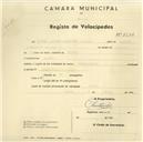 Registo de velocípede com o nº 2684, em nome de Manuel Aniceto Rodrigues Valadas, morador em Sintra.