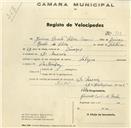 Registo de velocípede de marca Saleque, com o nº 718, em nome de Jaime Bento Silva Nunes, morador em D. Maria.