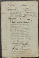 Feito cível de resíduos de testamento de Teodora Maria, moradora na Vila de Mafra, cujo testamenteiro foi o seu genro José Ribeiro Ferreira, morador no mesmo lugar.