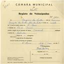 Registo de velocípede de marca Nacional, com o nº 4230, em nome de Eugénio dos Santos, morador em Rio de Mouro.