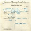 Registo de velocípede com o nº 4833, em nome de Camilo da Rocha Correia, morador em Idanha.