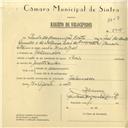 Registo de velocípede de marca Raio, com o nº 5946, em nome de Paulo da Assunção Costa, morador em Galamares.