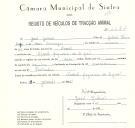 Registo de um veiculo de duas rodas tirado por um animal de espécie asinina destinado a transporte de mercadorias em nome de José Julião, morador em São João.