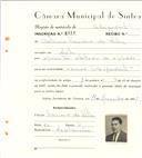 Registo de matricula de velocipedista em nome de António Francisco da Silva, morador em Sintra, com o nº de inscrição 6513.
