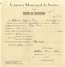 Registo de velocípede com o nº 7194, em nome de António Tojeira Pires, morador em Vila Verde.