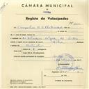 Registo de velocípede de marca Helios, com o nº 4033, em nome de Companhias Reunidas de Gás e Eletricidade, com sede na Avª Heliodoro Salgado nº 44, Sintra.