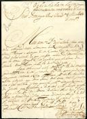 Carta dirigida a Domingos Pires Bandeira proveniente de Joaquim José Vermeules.