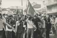 Comemoração do 1.º de maio na avenida Heliodoro Salgado, em Sintra.