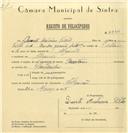 Registo de velocípede de marca Martano, com o nº 6330, em nome de Duarte António Vítor, morador em Algueirão.