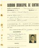 Registo de matricula de velocipedista em nome de Pedro Manuel Azenhas, morador em Alvarinhos, com o nº de inscrição 2134.