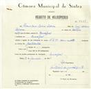 Registo de velocípede de marca N.S.U., com o nº 8481, em nome de Henrique Leiria Pedroso, morador em Mucifal.