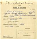 Registo de velocípede de marca Raio, com o nº 7745, em nome de Heitor Pedro Marques, morador em Cabriz.
