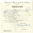 Registo de velocípede de marca Paris, com o nº 5615, em nome de José Maria Teixeira Soares, morador em Algueirão.
