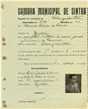 Registo de matricula de velocipedista em nome de Eduardo Teixeira de Barros, morador em Queluz, com o nº de inscrição 1630.