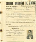 Registo de matricula de velocipedista em nome de Joel da Conceição Sequeira, morador em Cabecinha, com o nº de inscrição 2109.
