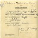 Registo de velocípede de marca Pombal, com o nº 5952, em nome de Joaquim António Santos, morador em Recoveiro.