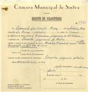 Registo de velocípede de marca Cuciolo, com o nº 7362, em nome de Ernesto dos Santos Cruz, morador em Idanha.