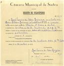Registo de velocípede com o nº 6714, em nome de José Correia da Silva Jácome, morador em Av. Dr. Miguel Bombarda, Queluz.