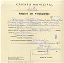 Registo de velocípede de marca Vilar com motor, com o nº 5024, em nome de Domingos Valentim Caracol, morador em Bolembre.