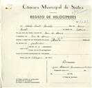 Registo de velocípede de marca Barto, com o nº 9292, em nome de Alberto Pinto Duarte, morador em Rio de Mouro.