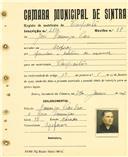 Registo de matricula de velocipedista em nome de José Domingos Pedro, morador na Assafora, com o nº de inscrição 2132.